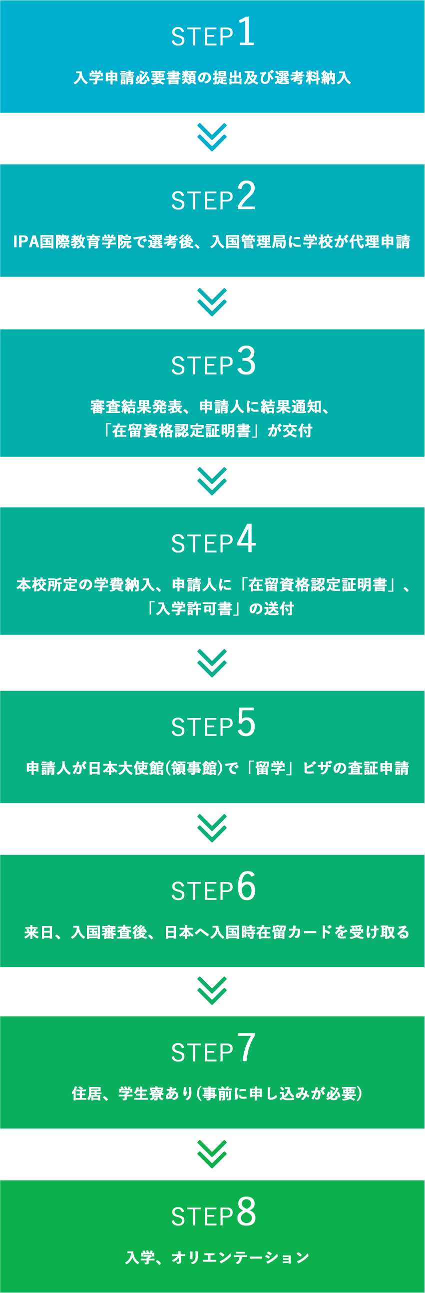IPA国際教育学院 入学までの流れ